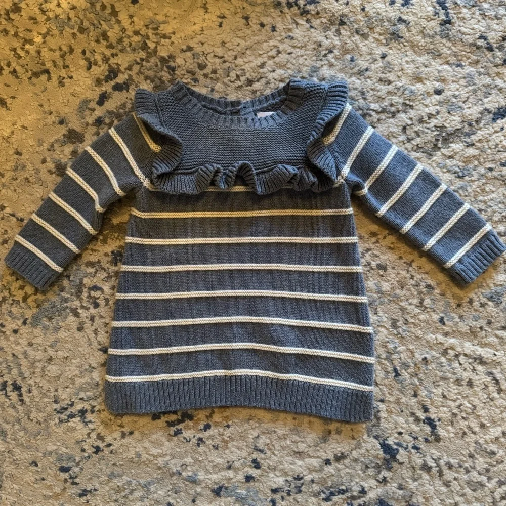 GAP Baby Blue Knit Sweater Dress 100% Cotton